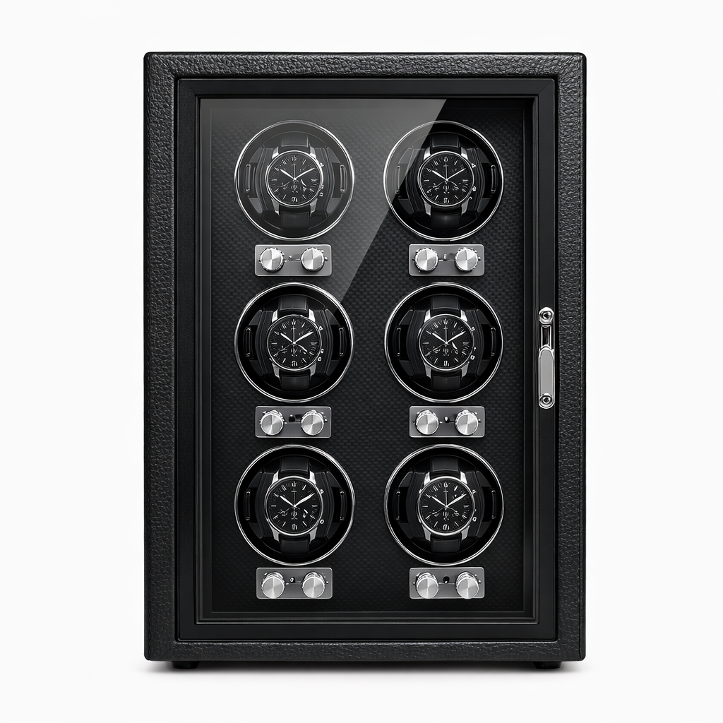 REMONTOIR 6 MONTRES - CUIR NOIR