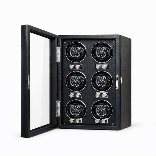 REMONTOIR 6 MONTRES - CUIR NOIR