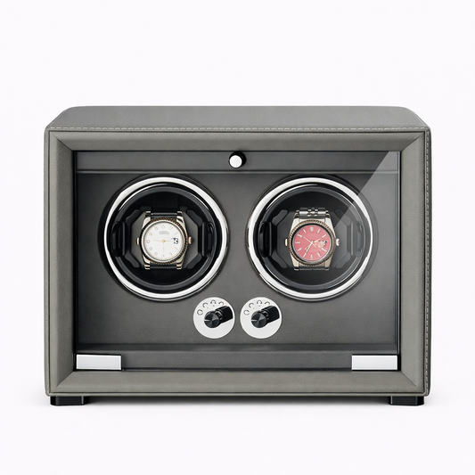 REMONTOIR 2 MONTRES - CUIR GRIS