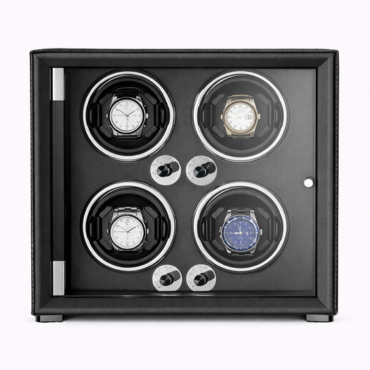 REMONTOIR 4 MONTRES - CUIR NOIR